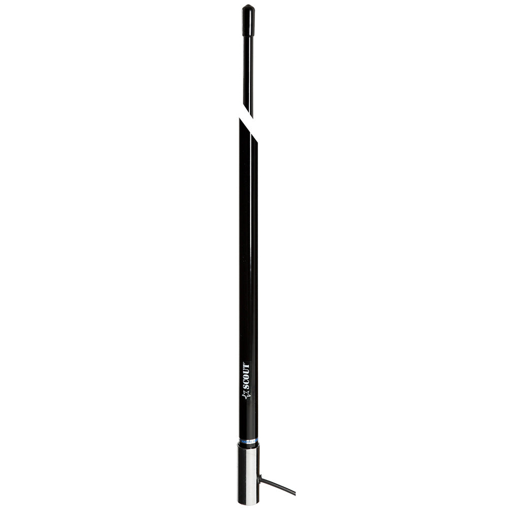 Scout 8' Black VHF Antenna 6dB Stainless Steel Ferrule w/5M RG-58 Coax Includes PL-259 KS-42 [PF AN NVHF00009T]