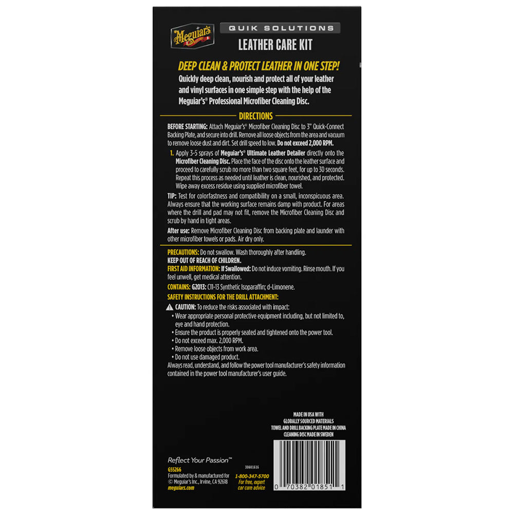 Meguiar's Quik Solutions Leather Care Kit [G55266]