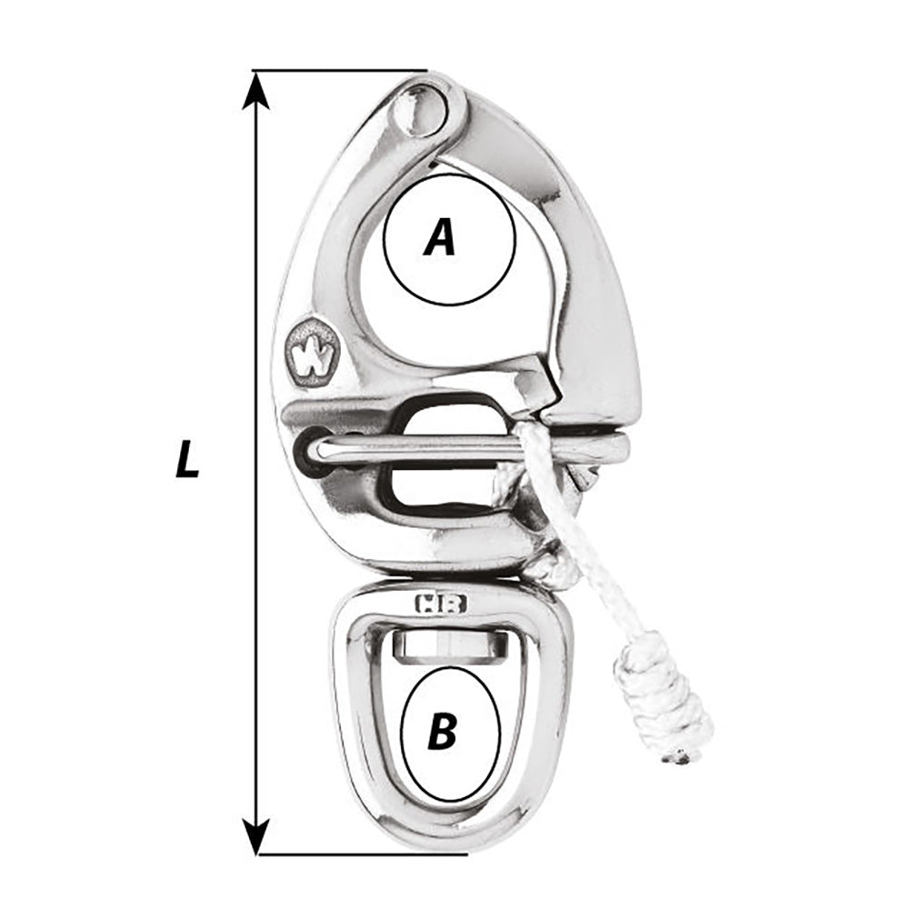 Wichard HR Quick Release Snap Shackle w/Swivel Eye - Length 2-3/4